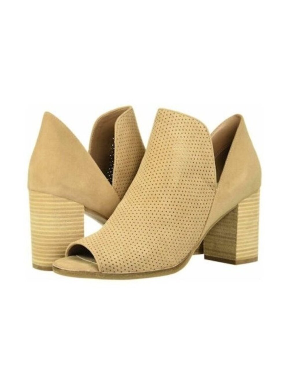 Cole Haan Shiloh Sesame Suede Open Toe Booties Size: 10 NIB